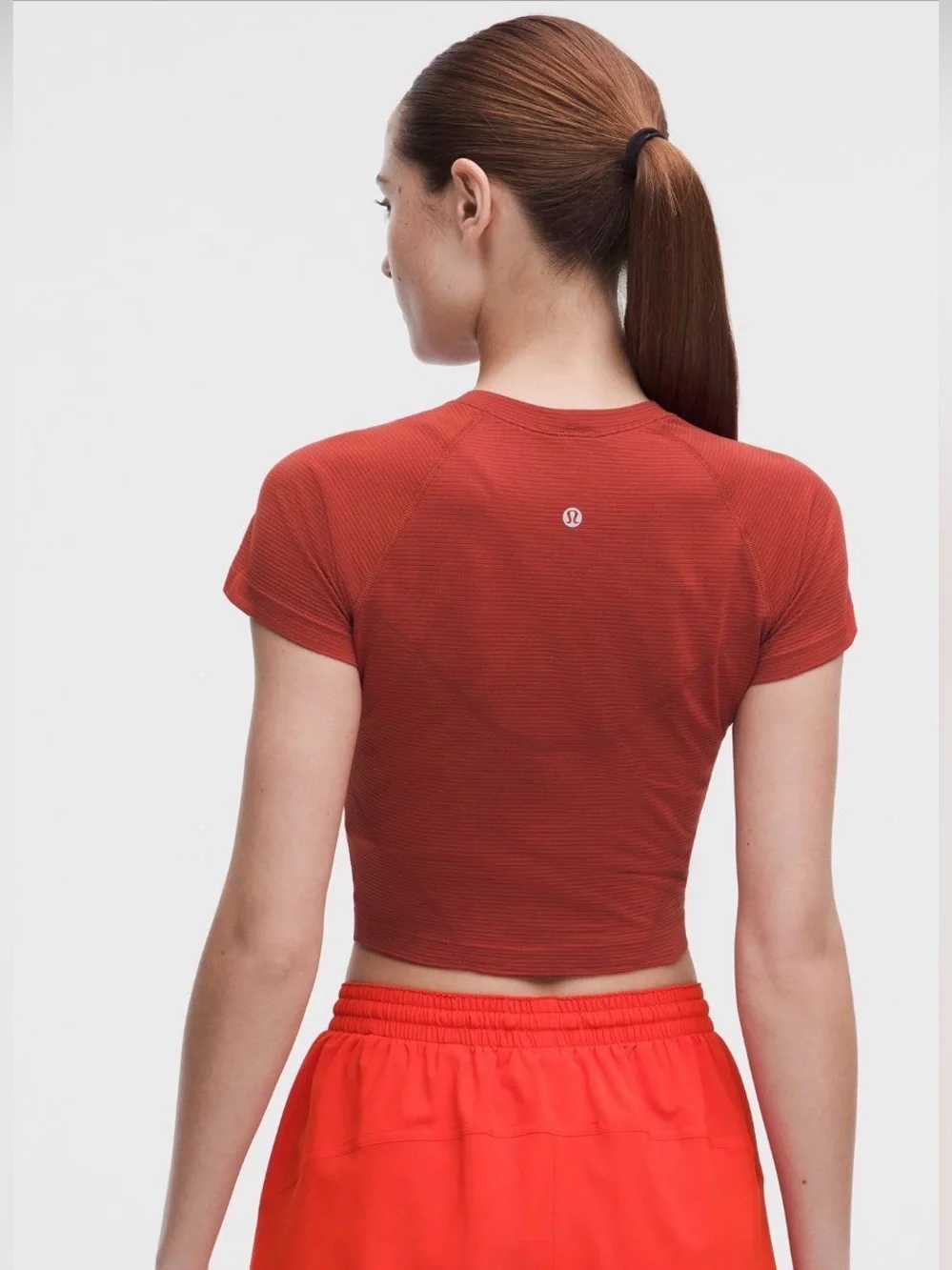 NWT lululemon swiftly cropped short sleeve cranberry charm size 6